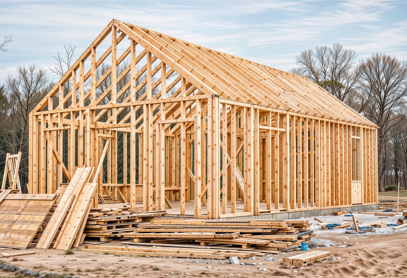 Illustrative new residential construction site